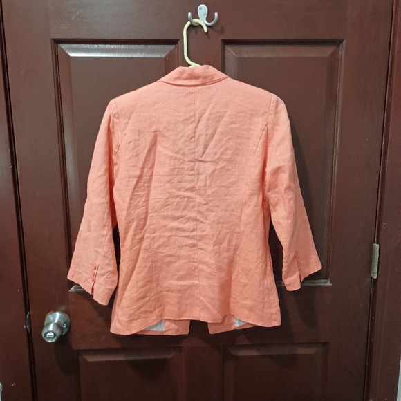 Love Tree 100% linen orange blazer size M - Picture 2 of 6